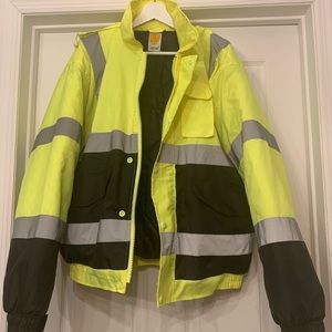 Yellow and Black Construction Hazard Jacket